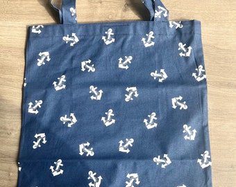 Fabric bag/fabric bag with anchor, shopping bag with short handles, jute bag, shopping bag