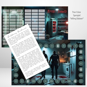 Sparspiel True Crime "Jeffry Dahmer" -Spielplan+3 Challenges dzum Rubbeln, Würfeln und mit Stickerchallenge, passend für A6 Artikel 2025/131