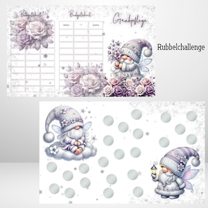Klappkarte, Sparchallenge "Grabpflege", Rubbelchallenge, A6, Wichtel , Artikel 2025/60