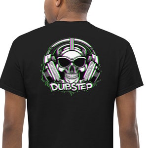 DJ Skull T-Shirt, Custom Dubstep T-Shirt, Grafik-Design-Shirt, Musik-Festival-T-Shirt, Geschenk für DJ Dubstep Tshirt