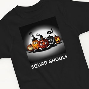 Dziecięca koszulka na Halloween, spersonalizowana koszulka „Squad Ghouls Shirt” z nadrukiem ducha, słodki kostium, prezent dla dzieci w wieku 2–6 lat