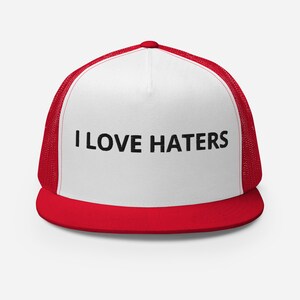 Custom Baseball Cap, Personalised, I Love Haters Trucker Hat, Baseball Hat for Men and Women, Adjustable Cap