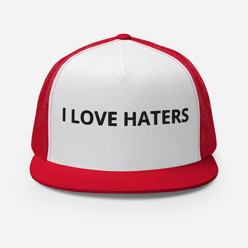 Custom Baseball Cap, Personalised, I Love Haters Trucker Hat, Baseball Hat for Men and Women, Adjustable Cap