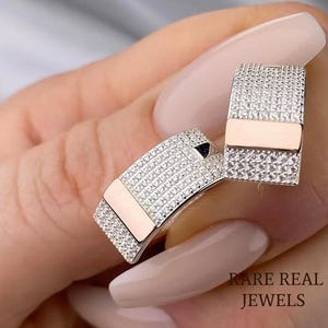 Luxury  Rose Gold Pave-Set LabDiamond Earrings | Elegant Statement Hoop Earrings | Fine Jewelry for Women | RareReal Jewels MomsSpecial Gift