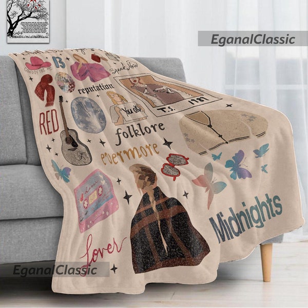 Taylor Eras Tour Swiftie Blanket, Eras Tour Fleece Blanket, Taylor Quilt, Christmas Gift For Her, Birthday Merch Midnight 1989 Red PTP 1810