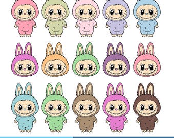120 Labubu Designs Svg, Labubu Png Pdf Jpg, T Shirt Design, Instant Download, Monster Characters, Svg Cut Files, Labubuu Sublimation