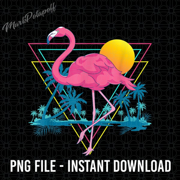 Pink Flamingo Summer Beach Png, Flamingo Summer Png, Hello Summer, Summer Vibes Png, Tropical Flower Png, Palm Trees Png, Summer Times Png