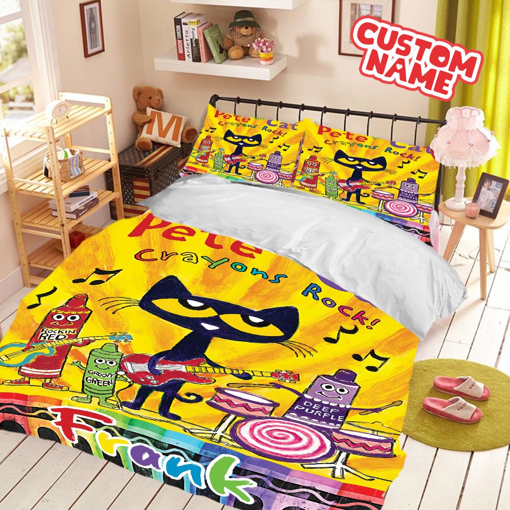 Custom Pete the Cat Bedding Set Pete the Cat Groovy Blanket Etsy