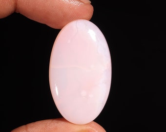 Dazzling Top Quality Natural Pink Opal Oval Shape Cabochon Loose Gemstone For Making Jewelry 29.50 Ct 34X20X6 MM AL-690