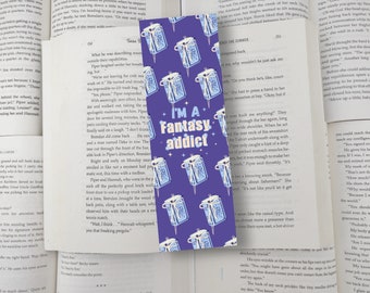 i'm a fantasy addict bookmark, romantasy bookmark, fantasy bookmark,fantasy book club, fantasy reader, laminated bookmark, borthday gifts