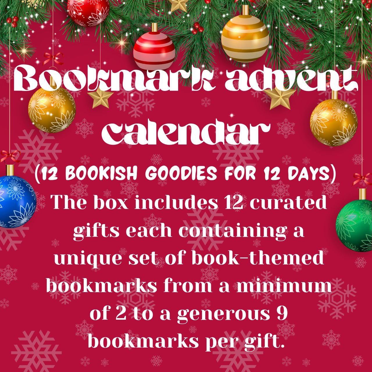 Bookish Advent Calendar Box,12 Days Advent Calender,christmas Gift