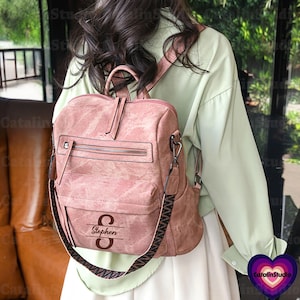 Sac à dos en cuir personnalisé pour femme, Sac à dos en cuir véritable, Cartable en cuir pour femme, Sac à dos fait main pour femme, Sacs à dos en cuir, Cadeau pour elle