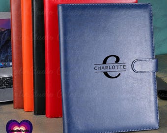 Personalized A4 Refillable Portfolio, Custom Portfolio With Zipper, Personalized Padfolio, Custom Leather Portfolio, Business Gift, Phd Gift
