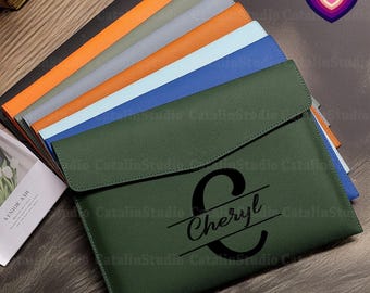 Personalized Leather File Folder, Leather Paper Portfolio, A4 Document Organizer, Paper Document Case, A4 Paper Folder, Paper File Organizer