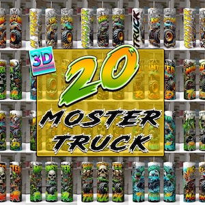 20 Monstertruck Tumbler Wraps png, Monstertruck Tumbler Design, Monstertruck Rider | King of Road, Monstertruck Tumbler Digital |300 Dpi
