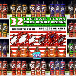 32 Fußballfarben Tumbler Wrap Design, Fußballteam Tumble Wrap Bundle, Fußball Hintergrund Tumbler Wrap Bundle | Fußball | 500g 300 Dpi