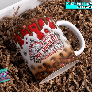 Diseño de envoltura de tazas de Navidad / Diseño de envoltura de tazas de Northpole infladas en 3D / Envoltura de tazas de Navidad de Northpole / Tazas de nieve digitales / 20 oz 300 Dpi