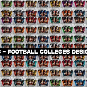 133 Football College Tumbler Wrap Design, School Football Sport Tumbler Wrap Bundel | American Football bekerwikkel digitaal | 20 oz 300 dpi