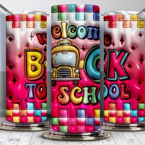 3D inflated Back to school Tumbler Wrap | School Kid Tumbler wrap Design | school Tumbler Wrap | School Tumbler Digital | 20oz 300 Dpi