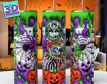 3D inflated Halloween Season Tumbler Wrap | cartoon Halloween Tumbler wrap | Halloween Tumbler Wrap | 3D Halloween Digital png | 300 Dpi
