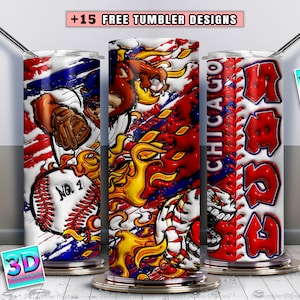 3D inflated Baseball Tumbler Wrap | American Baseball Tumbler wrap Design | Baseball Tumbler Wrap | Baseball Tumbler Digital | 20oz 300 Dpi