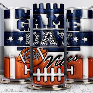 3D aufgeblasen Game Day Tumbler Wrap | American Football Becher wrap Design | Fußball Becher Wrap | Fußball Becher Digital | 20oz 300 Dpi