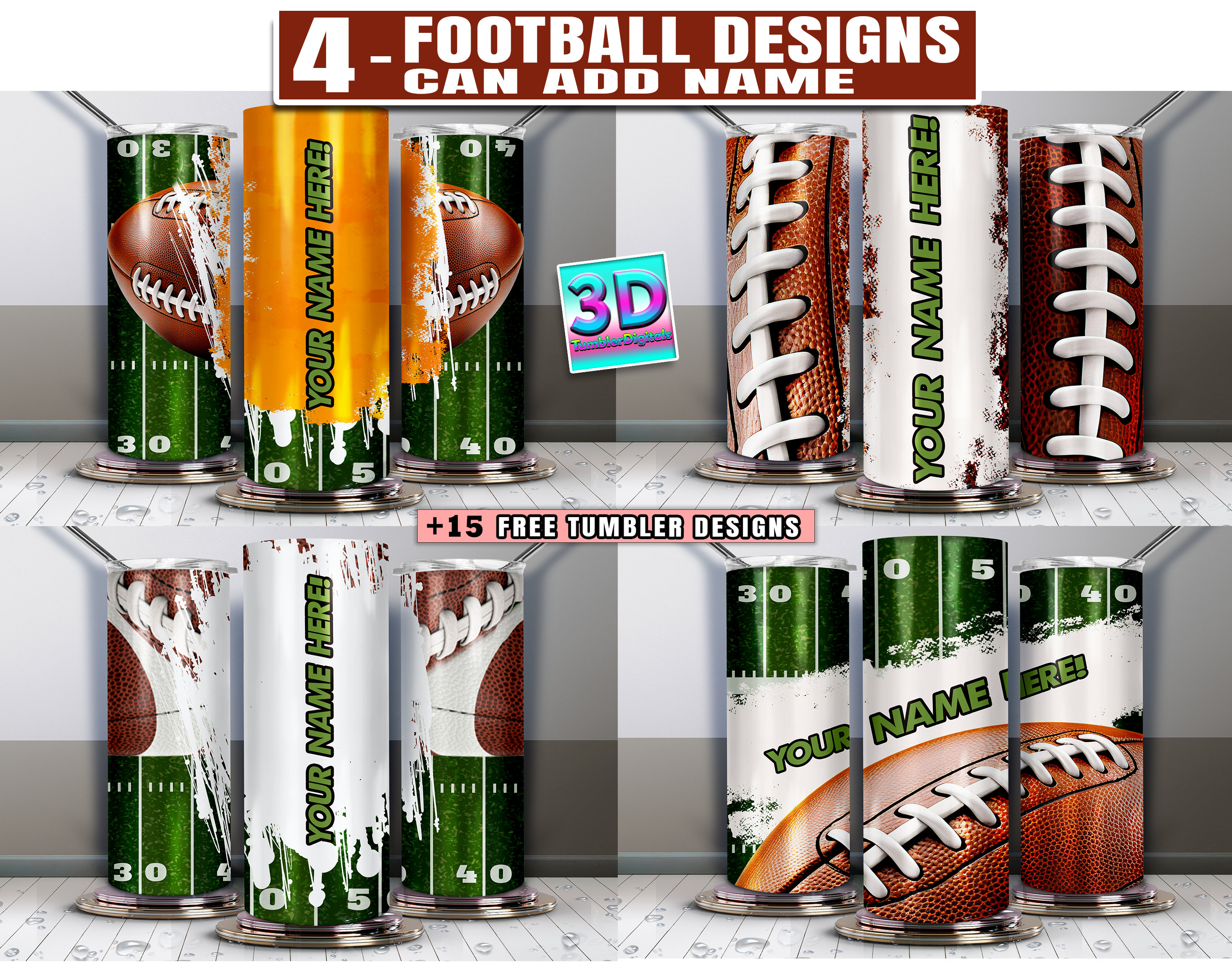 Football Girl 20oz Tumbler – Dennett Designs