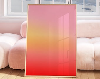 Aura Poster, Pink Orange Wall Art, Aesthetic Apartment Decor, Aura Poster, Gradient Aura Print, Red Aura Print, Spiritual Poster, Self Care