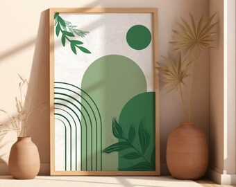 Sage Green Modern Boho Print, sage green wall art, modern art print, green wall decor, minimalist wall decor, Boho Printable Wall Art