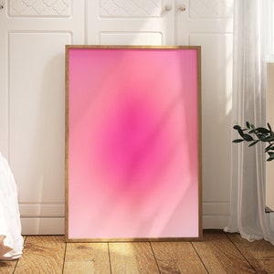 Cartel del aura femenina divina, arte de la pared rosa, decoración estética del apartamento, cartel del aura, impresión del aura degradada, impresión de cuidado personal, cartel espiritual