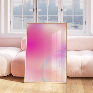 Pastel Pink Aura Gradient Posters, Pink Aura Print, Preppy Room Decor, Pastel Wall Art, Self care Poster,Spiritual Manifestation Print, Zen