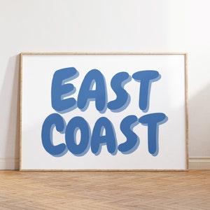 East Coast Print, Coastal Cowgirl Decor, Coastal Wall Ar,t Beach House Decor, Trendy Blue Coastal Granddaughter Print, Ocean Wall Art