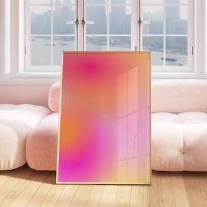 Pink Orange Aura Wall Art, Blur Gradient Print, Pink Glow, Spiritual Poster, Positive Self Care Art, Aura Energy, Dreamy Aura Gradient, Aura Energy, Mental Health Poster