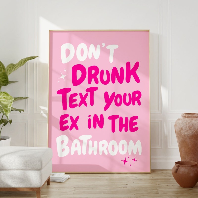 Pink Bathroom Art - Etsy