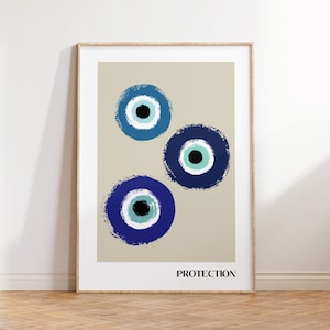 Evil Eye Poster, spiritual Wall Art, Nazar Wall Art, Turkish Eye Wall Art, Blue Evil Eye Digital Wall Art, INSTANT DOWNLOAD, protection aura