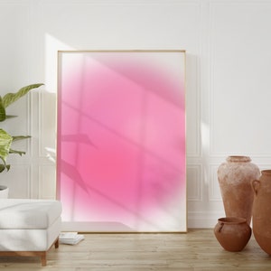 Pink Aura Wall Art, Blur Gradient Print, Pastel Pink Glow, Spiritual Poster, Positive Self Care Art, Aura Energy, Dreamy Aura Gradient