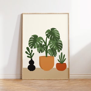 Plant Art Print, Botanical Print, Boho Plants Print, Plant Lover Decor, Plant Poster, Boho Wall Art, Printable Wall Art, Earth Tone Wall Art