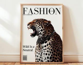 Leopard Wall Art Fashion Poster Aesthetic College Dorm Decor Leopard Print Y2K Apartment Aesthetic Designer Wall Art
