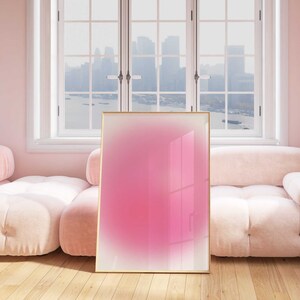 Pink Aura Wall Art, Blur Gradient Print, Pastel Pink Glow, Spiritual Poster, Positive Self Care Art, Aura Energy, Dreamy Aura Gradient