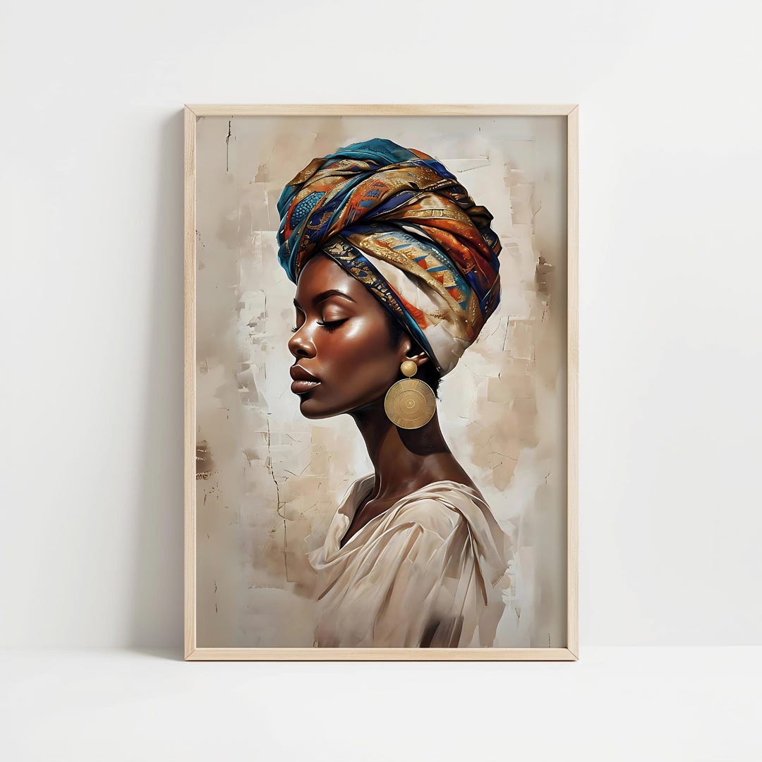 Black Woman Print Afro Wall Art African American Art Black Girl African ...