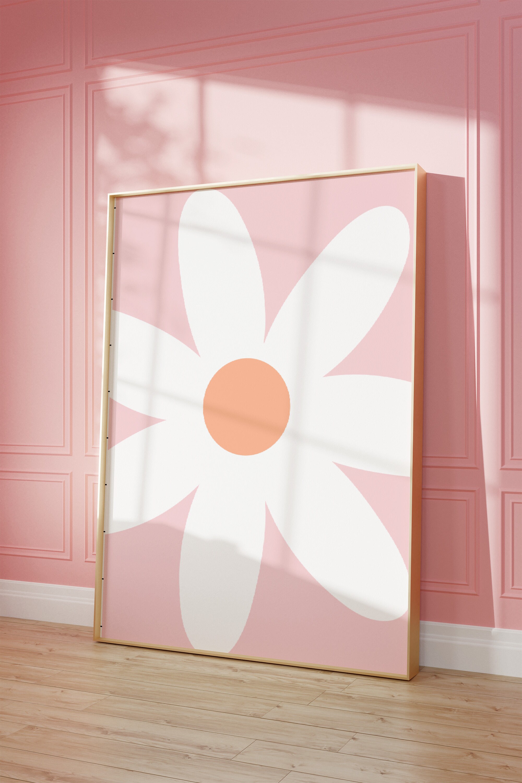 Daisy Nursery Wall Art, Set of 3, Blush Pink Nursery Print, Boho Print ...