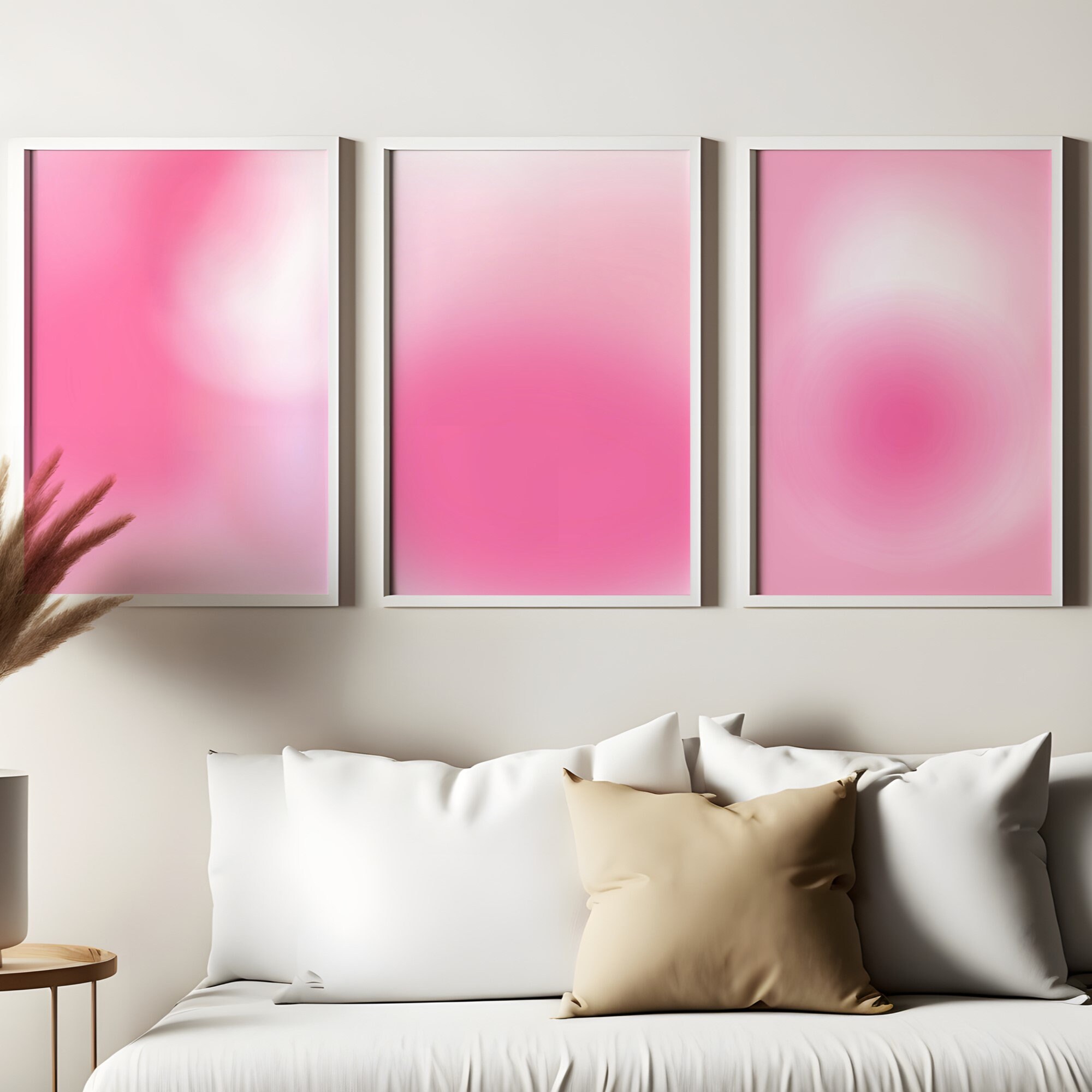 Pastel Aura Set of 3 Prints, Positive Pink Aura Poster, Blush Pink ...