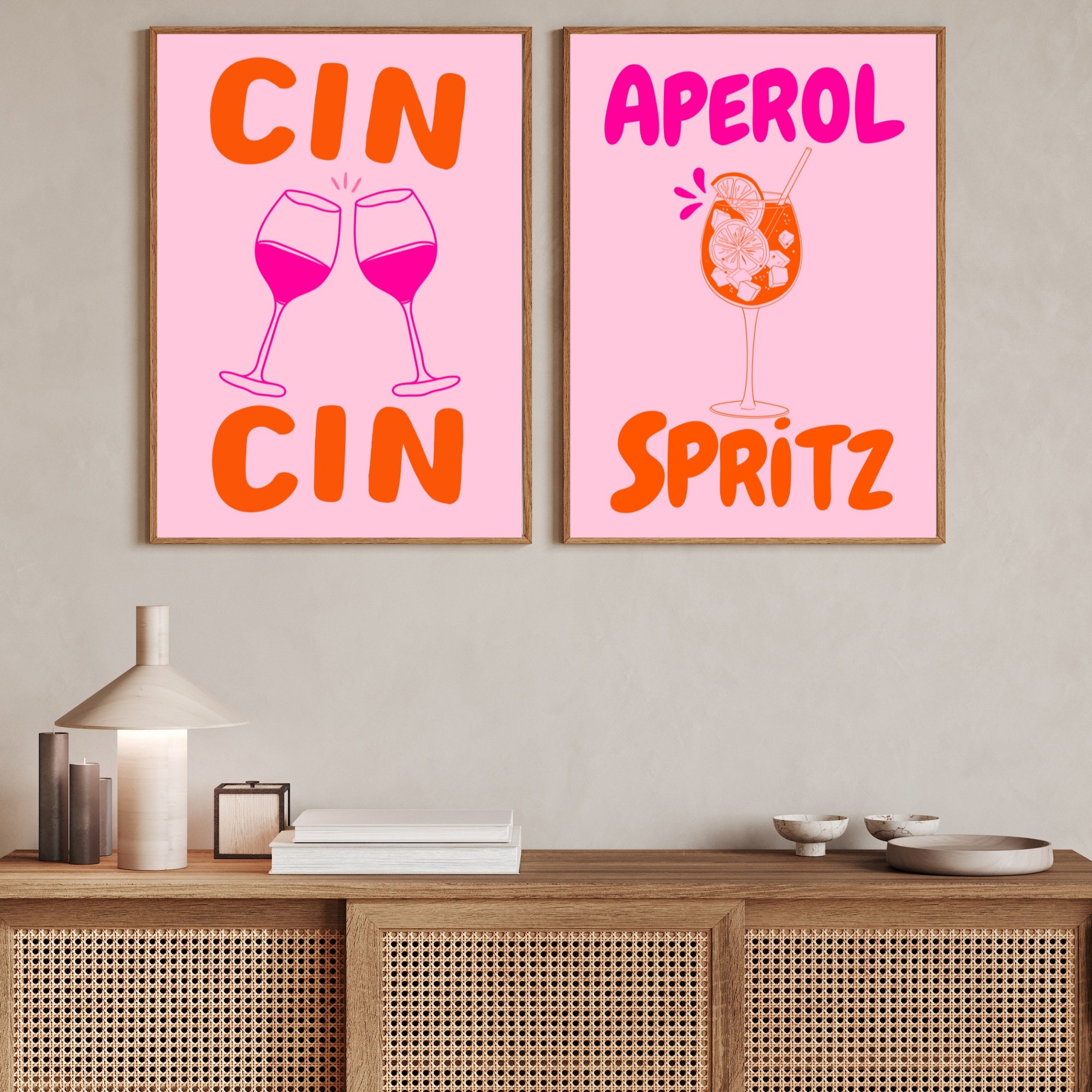 Dolce Vita Print, Cin Cin Printable Wall Art, Aperol Spritz Poster