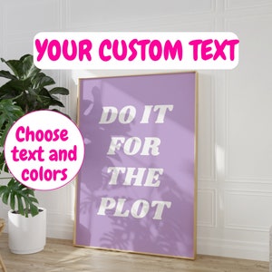 Custom Text Print - Your Text or Quote here - Create your own Wall Art, Personalised Typography Print, Colourful Prints, Custom Quote, Gift
