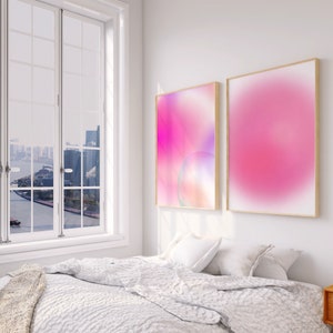 Pink Aura Wall Art, Blur Gradient Print, Pastel Pink Glow, Spiritual Poster, Positive Self Care Art, Aura Energy, Dreamy Aura Gradient, Aura Energy, Mental Health Poster, Divine Feminine Print