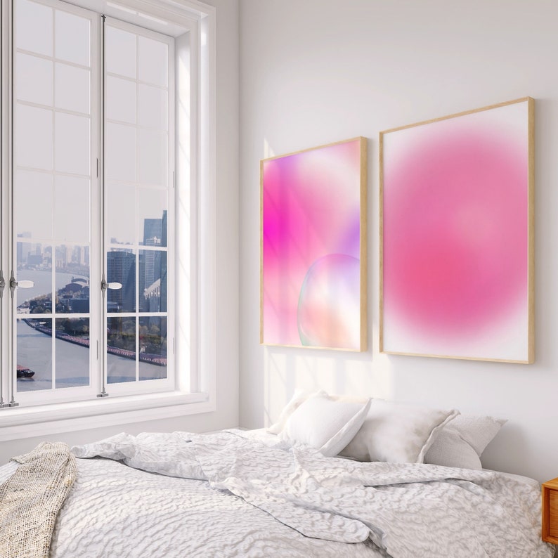 Pink Aura Wall Art, Blur Gradient Print, Pastel Pink Glow, Spiritual Poster, Positive Self Care Art, Aura Energy, Dreamy Aura Gradient, Aura Energy, Mental Health Poster, Divine Feminine Print