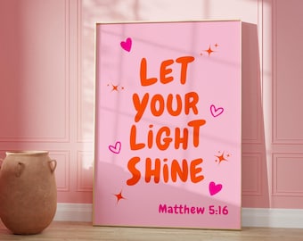 Modern Christian Art Christian Wall Art Scripture Wall Art Pink Wall Art Bible Verse Wall Art Cute Coquette Christian Pink  Digital Download