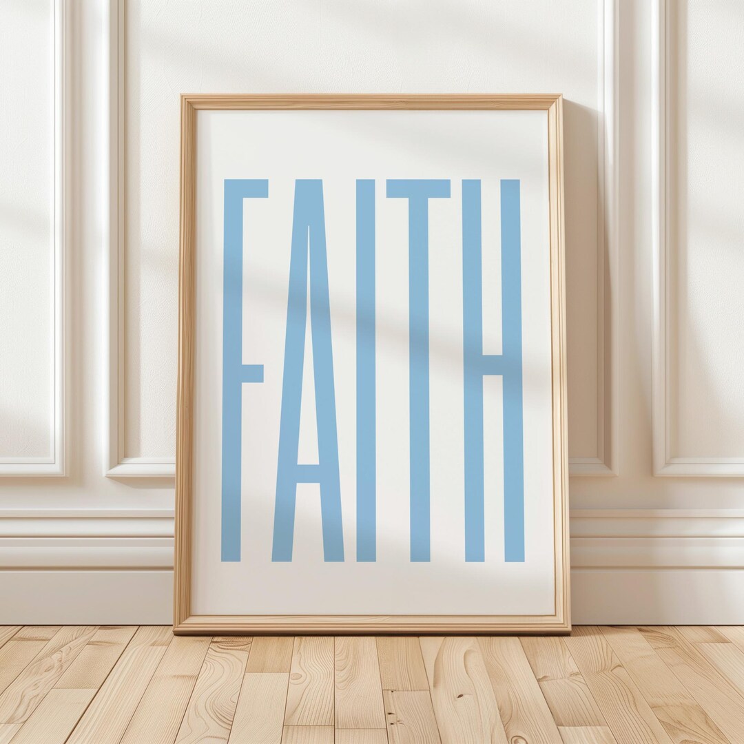 Modern Christian Art Scripture Wall Art Faith Typography Poster Light ...