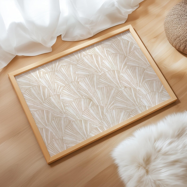 Beige Seashell Wall Art Coastal Cowgirl Printable Art Sof tones Granddaughter Aesthetic, Beach House Decor Nursery Wall Art Above Bed Print
