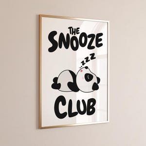 The Snooze Club Art Print, Trendy Wall Art, Printable Wall Art, Bedroom Wall Art, Stay in Bed Art, Above Bed Wall Art,Bold Typography Poster